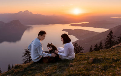 Hiking Photoshoot with Pomsky ‹Puffles› on Mt. Rigi